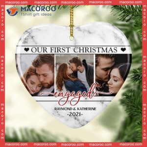 Our First Christmas Couple Photo Ceramic Ornament