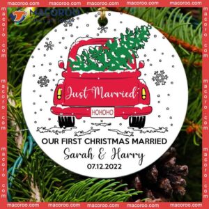 Our First Christmas Married Custom Name Ceramic Ornament