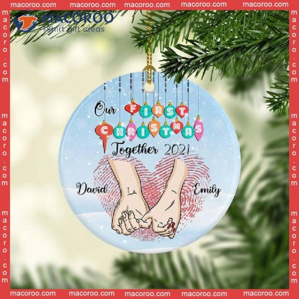 Our First Christmas Together Custom Name Ceramic Ornament