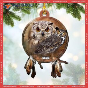 Owl Dream Catcher Custom-shaped Name Christmas Acrylic Ornament