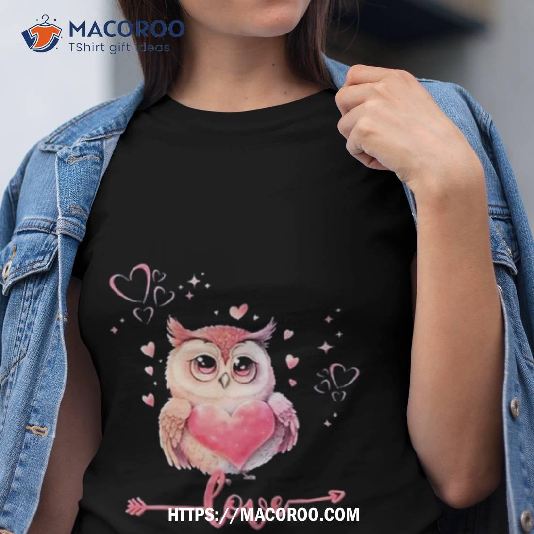 Owl Heart Pink Shirt Owl Heart Pink Shirt