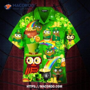 Owls Happy Saint Patricks Day Hawaiian Shirt