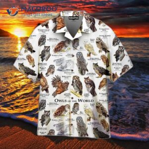 Owls Of The World White Hawaiian Shirts