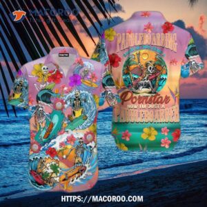 Paddleboarding Paddleboarder Skull Tropical Hawaiian Shirt