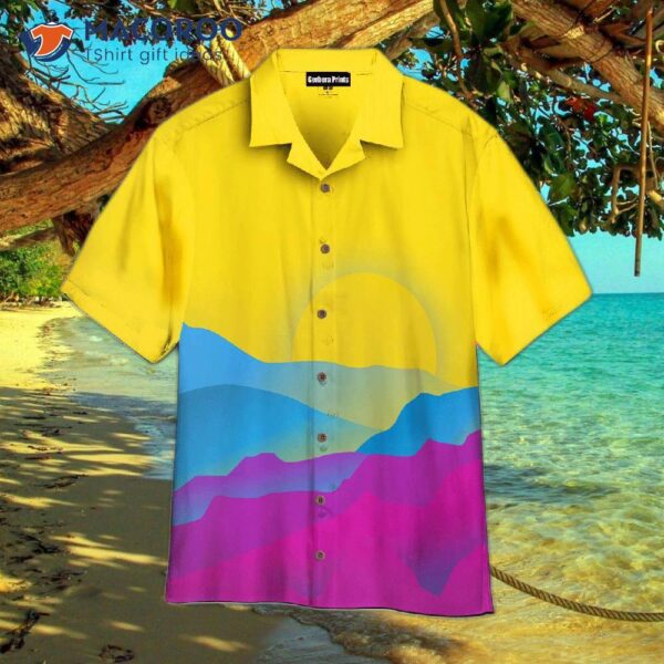 Pans Pride Sunrise Purple And Yellow Hawaiian Shirt