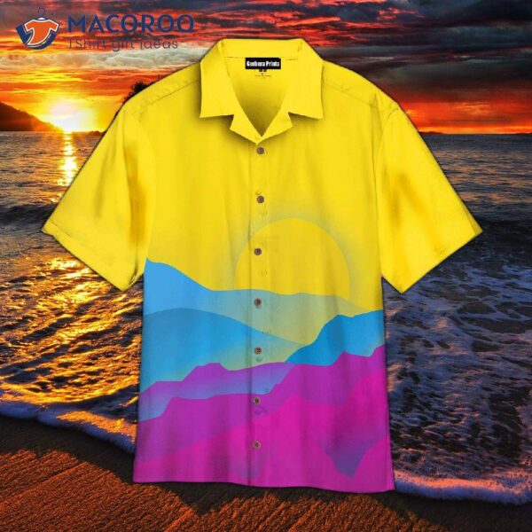 Pans Pride Sunrise Purple And Yellow Hawaiian Shirt