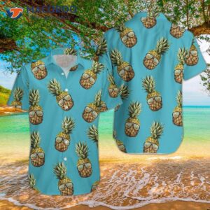 paradise pineapple blue hawaiian shirts 1
