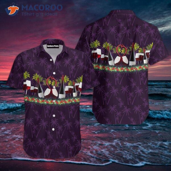 Paradise Red Wine And Purple Hawaiian Shirts