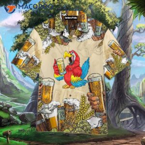 parrot and oktoberfest beer hawaiian shirts 1