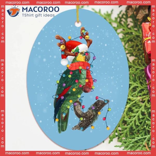 Parrot Christmas Ceramic Ornament