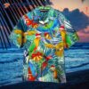 Parrot Christmas, So Cute Tropical Leaf Hawaiian Shirt