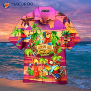 Parrot Tiki Party Pink Hawaiian Shirts