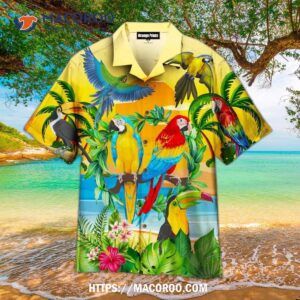 Parrots By The Beach Hawaiian Shirt