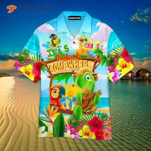 Parrots, It’s 5 O’clock Somewhere Tropical With Hawaiian Shirts!