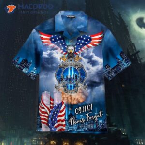 patriotic eagle never forgets 9 11 day hawaiian shirts 0