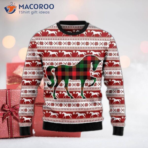 Patterned Horse Ugly Christmas Sweater