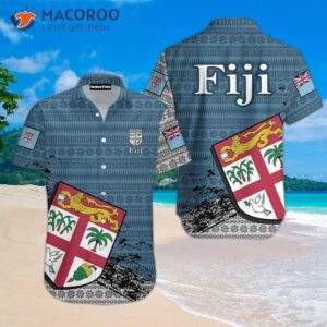 Patterns Of Fiji Blue And Red Hawaiian Shirts