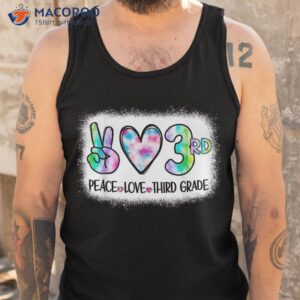 peace love 3rd third grade squad back to school teacher girl shirt tank top