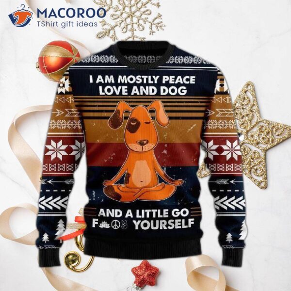 Peace, Love, And Ugly Dog Christmas Sweater