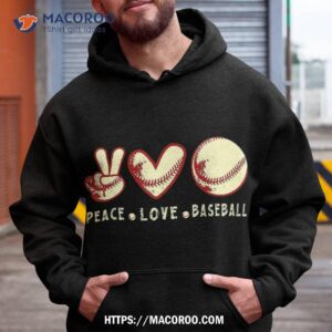 Peace Love Baseball Funny Game Best Fan Vintage Dad Shirt