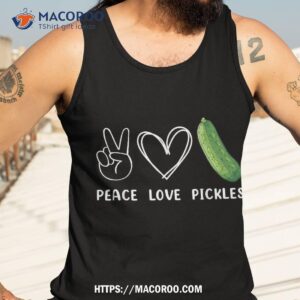 peace love pickles retro lover food shirt tank top 3