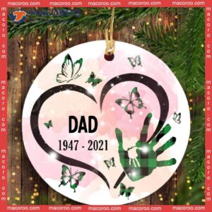 Personalized Memorial Butterfly Circle Ornament Custom Name Christmas Ceramic