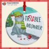 Piano Cat Trouble Meowker Custom Name Christmas Ceramic Ornament