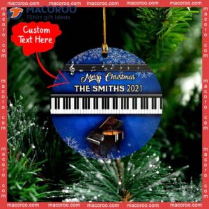 Piano Custom Name Christmas Ceramic Ornament