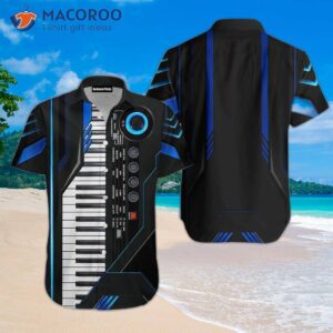 Piano Keyboard Black And White Hawaiian Shirts