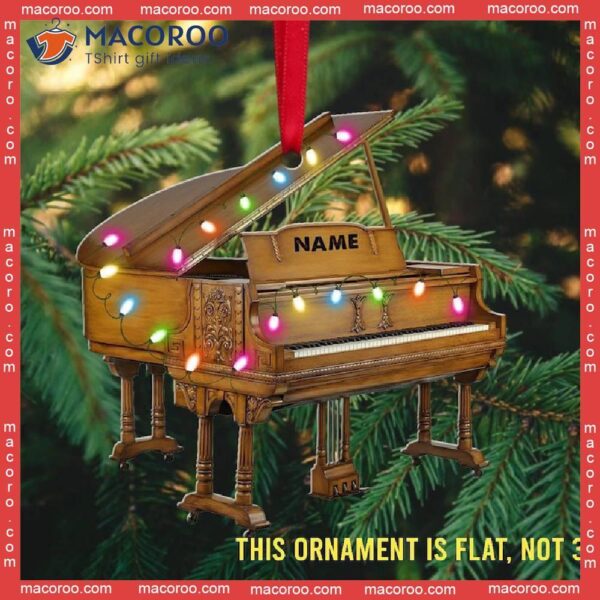 Piano-shaped Custom Photo Christmas Acrylic Ornament With Lights