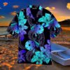 Pickleball Hologram Blue Leaf Hawaiian Shirts