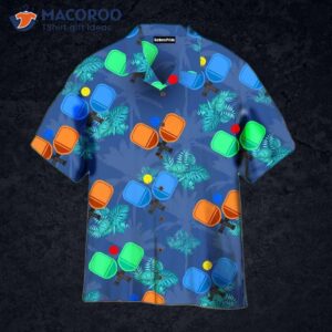 pickleball tropical blue hawaiian shirts 1
