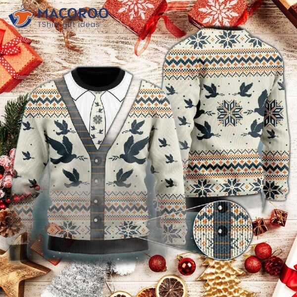 Pigeon Christmas Cardigan Ugly Sweater