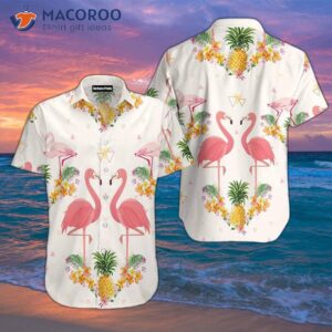 pineapple and flamingo hawaiian shirts 0