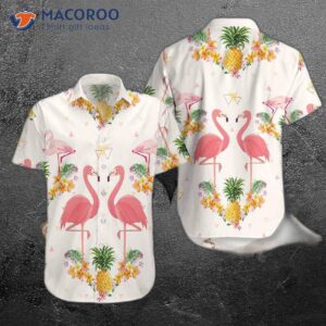 pineapple and flamingo hawaiian shirts 1