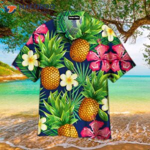 Pineapple-print Hawaiian Shirts With A Tropical Floral Pattern