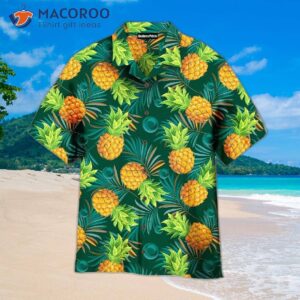 Pineapple-printed Palm Leaf Tropical Blue And Yellow Hawaiian Shirts