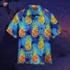 Pineapple-printed Tropical Blue And Yellow Hawaiian Shirts