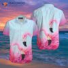 Pink Flamingo Heart Hawaiian Shirts