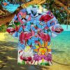 Pink Flamingo Stained Glass Hawaiian Shirts