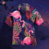 Pink Flamingo Tropical Palm Leaf Hawaiian Shirts