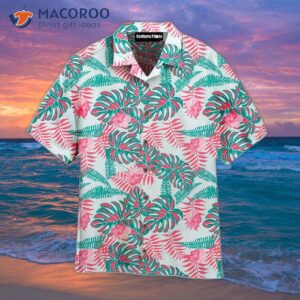pink hibiscus floral tropical pattern hawaiian shirts 0