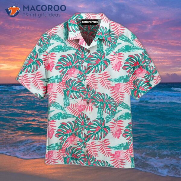 Pink Hibiscus Floral Tropical Pattern Hawaiian Shirts