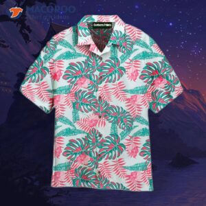 pink hibiscus floral tropical pattern hawaiian shirts 1