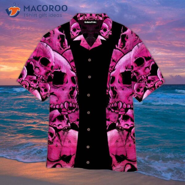 Pink Skull And Purple Hawaiian Shirts