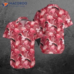 Pink Tropical Flamingo Patterned Hawaiian Shirts