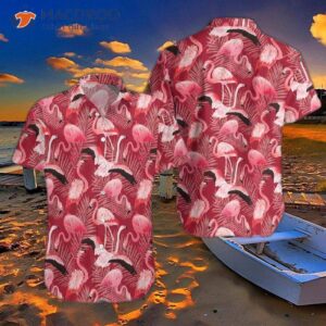 pink tropical flamingo patterned hawaiian shirts 1