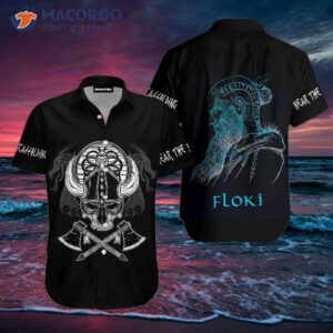 Pirate Floki Skull Viking Black Hawaiian Shirt