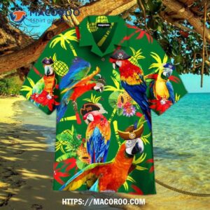 Pirate Parrots Tropical Hawaiian Shirt