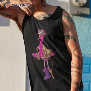 pirate pink flamingo halloween party girls shirt jolly roger tank top 1